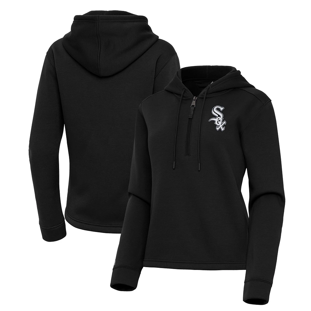 Women's Antigua White Chicago White Sox Contemporary Quarter-Zip Hoodie