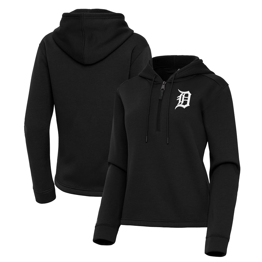 Women's Antigua Detroit Tigers Contemporary Quarter-Zip Hoodie