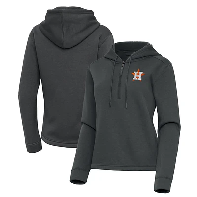 Women's Antigua Pewter Houston Astros Contemporary Quarter-Zip Hoodie