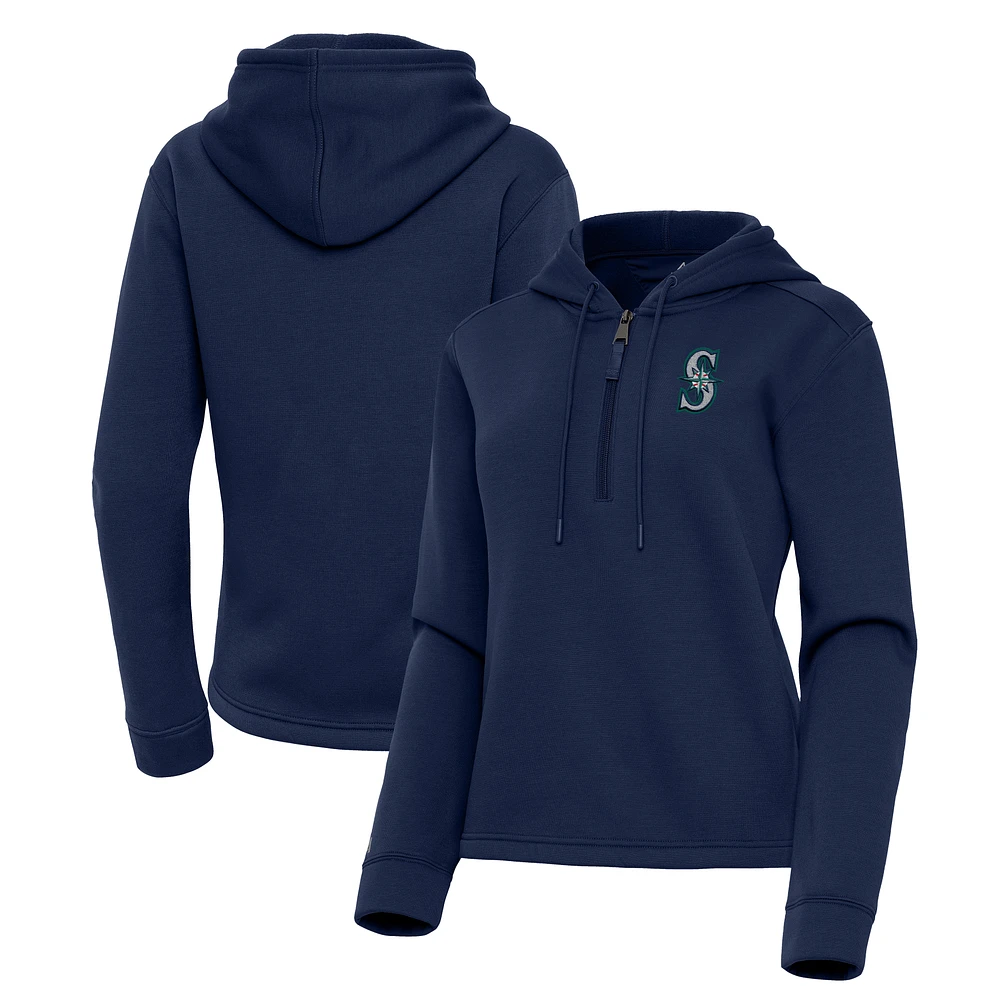 Women's Antigua Navy Seattle Mariners Contemporary Quarter-Zip Hoodie