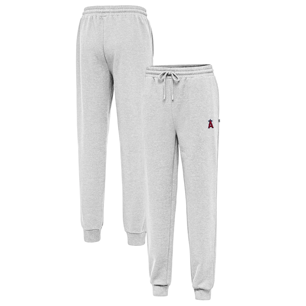 Men's Antigua Heather Gray Los Angeles Angels Idol Jogger Pants