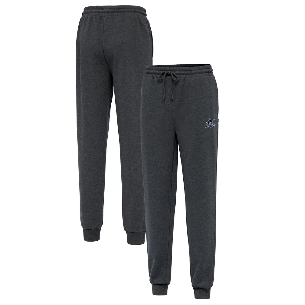 Men's Antigua Heather Charcoal Miami Marlins Idol Jogger Pants