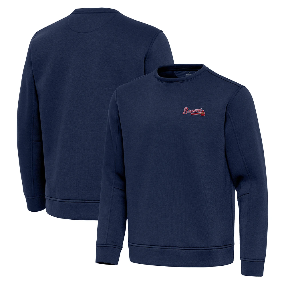 Men's Antigua Navy Atlanta Braves Relevant Lightweight Pullover Sweatshirt