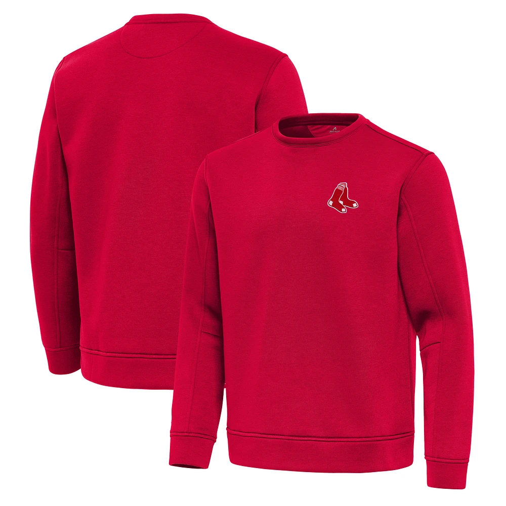 Men's Antigua Red Boston Sox Relevant Lightweight Pullover Sweatshirt