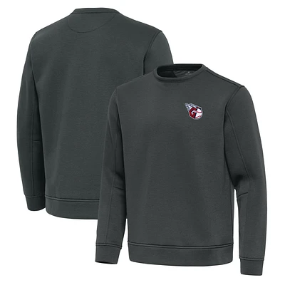 Men's Antigua Pewter Cleveland Guardians Relevant Lightweight Pullover Sweatshirt