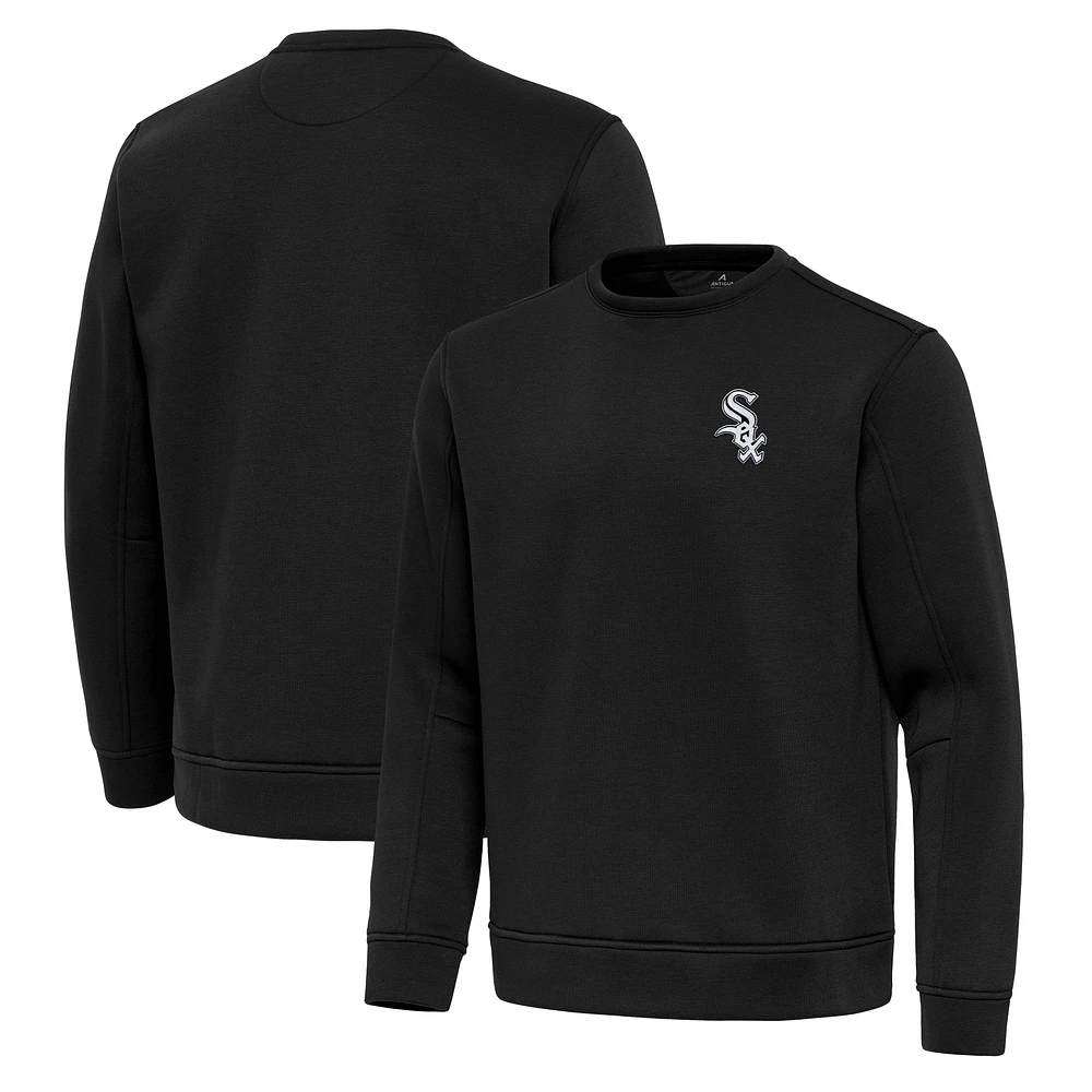 Men's Antigua Black Chicago White Sox Relevant Lightweight Pullover Sweatshirt