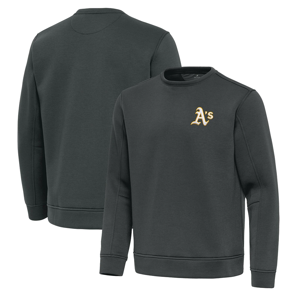 Men's Antigua Pewter Athletics Relevant Lightweight Pullover Sweatshirt