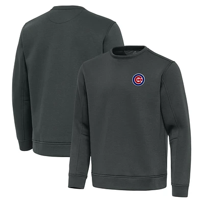 Men's Antigua Pewter Chicago Cubs Relevant Lightweight Pullover Sweatshirt