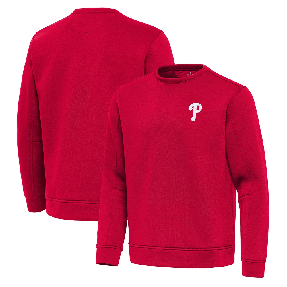 Men's Antigua Red Philadelphia Phillies Relevant Lightweight Pullover Sweatshirt