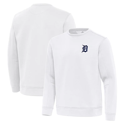 Men's Antigua White Detroit Tigers Relevant Lightweight Pullover Sweatshirt