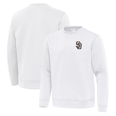 Men's Antigua White San Diego Padres Relevant Lightweight Pullover Sweatshirt