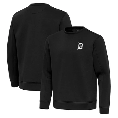 Men's Antigua Black Detroit Tigers Relevant Lightweight Pullover Sweatshirt