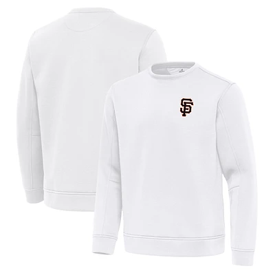 Men's Antigua White San Francisco Giants Relevant Lightweight Pullover Sweatshirt