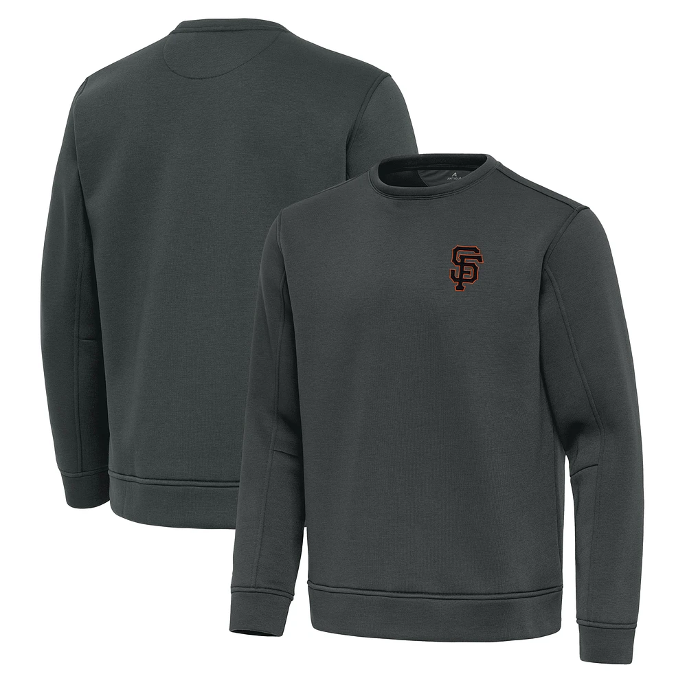 Men's Antigua Pewter San Francisco Giants Relevant Lightweight Pullover Sweatshirt