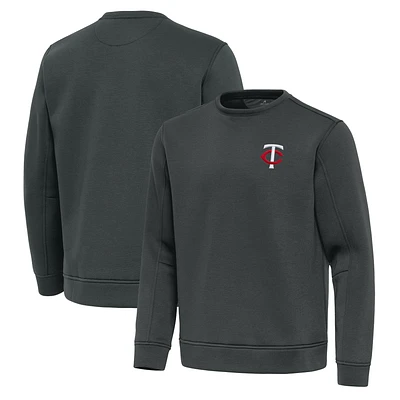 Men's Antigua Pewter Minnesota Twins Relevant Lightweight Pullover Sweatshirt