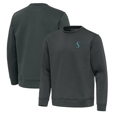 Men's Antigua Pewter Seattle Mariners Relevant Lightweight Pullover Sweatshirt