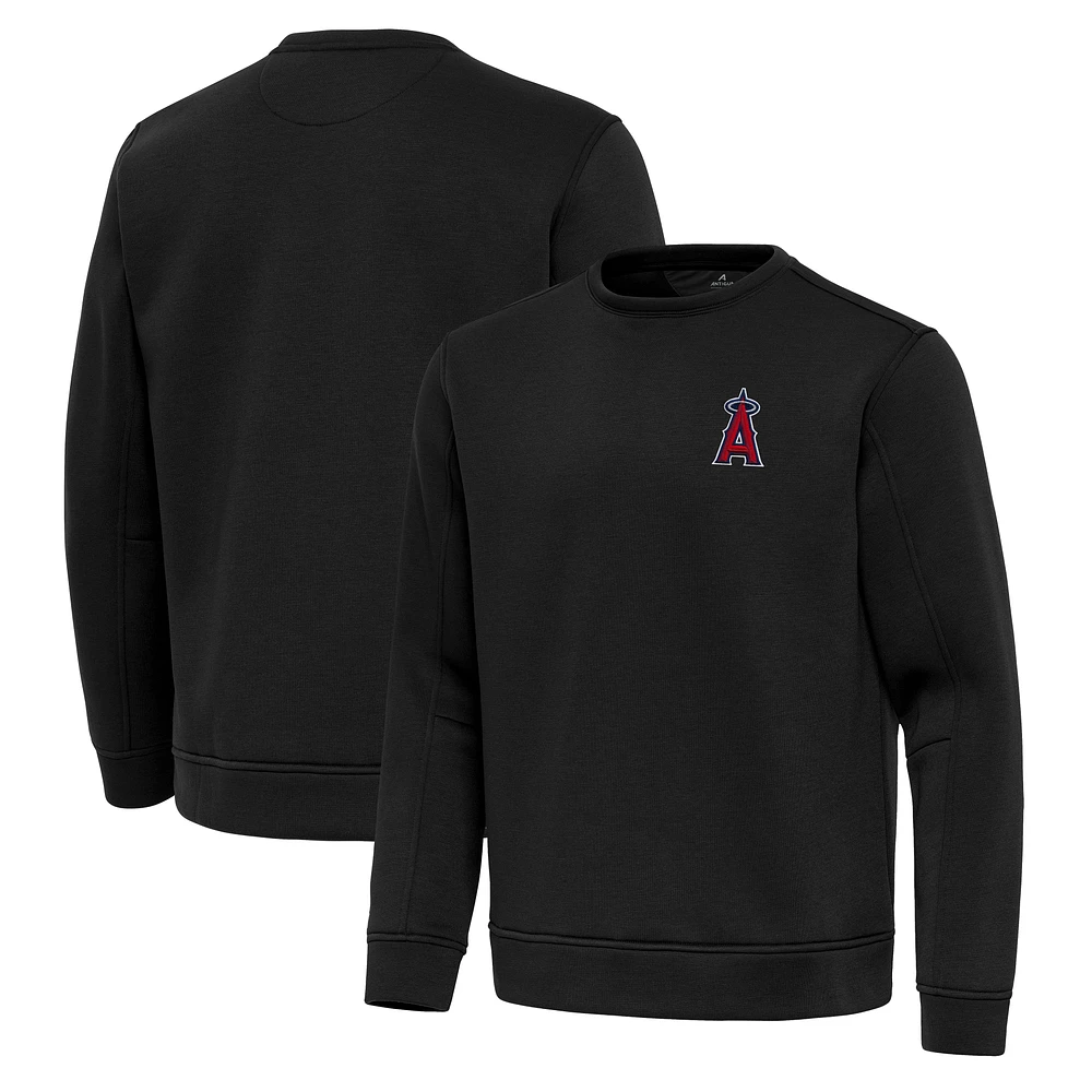 Men's Antigua Black Los Angeles Angels Relevant Lightweight Pullover Sweatshirt