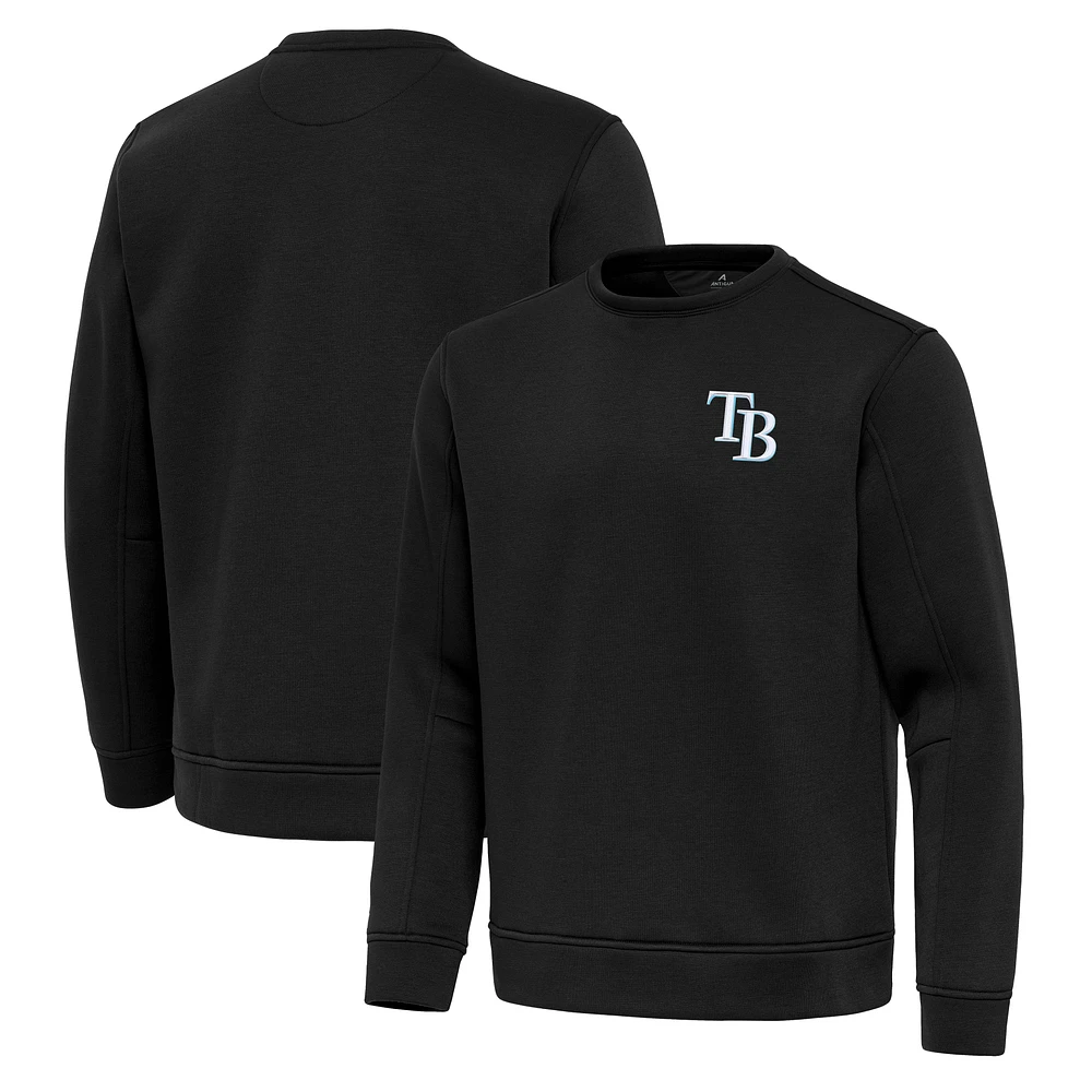 Men's Antigua Black Tampa Bay Rays Relevant Lightweight Pullover Sweatshirt