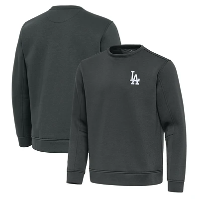 Men's Antigua Pewter Los Angeles Dodgers Relevant Lightweight Pullover Sweatshirt
