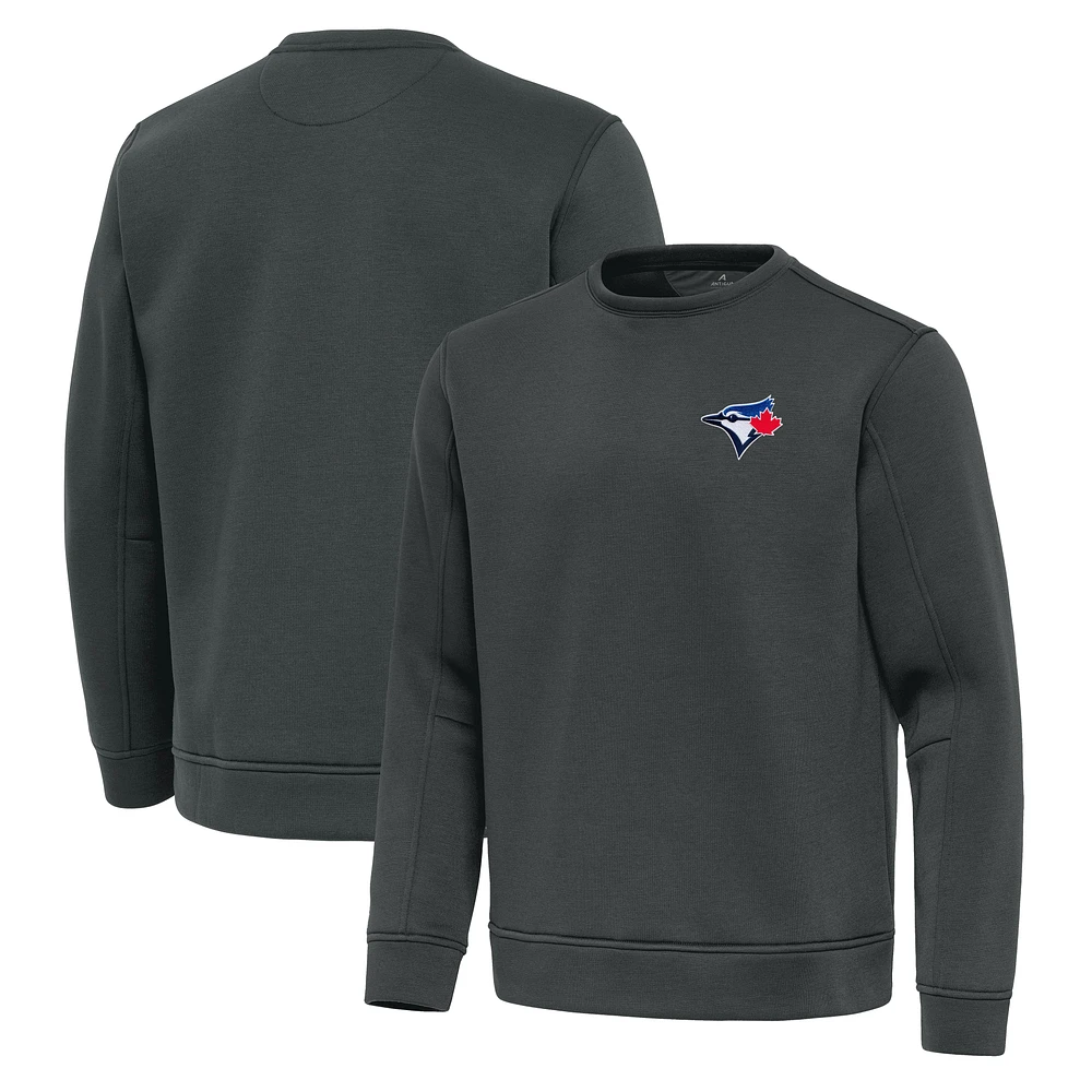 Men's Antigua Pewter Toronto Blue Jays Relevant Lightweight Pullover Sweatshirt