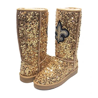 Women's Cuce Gold New Orleans Saints Tall Sequin Boots