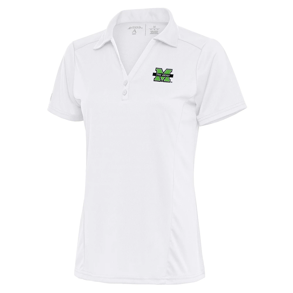 Women's Antigua White Marshall Thundering Herd Tribute Polo