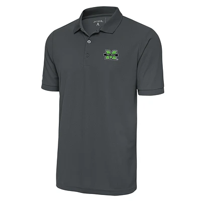 Men's Antigua Pewter Marshall Thundering Herd Legacy Pique Polo