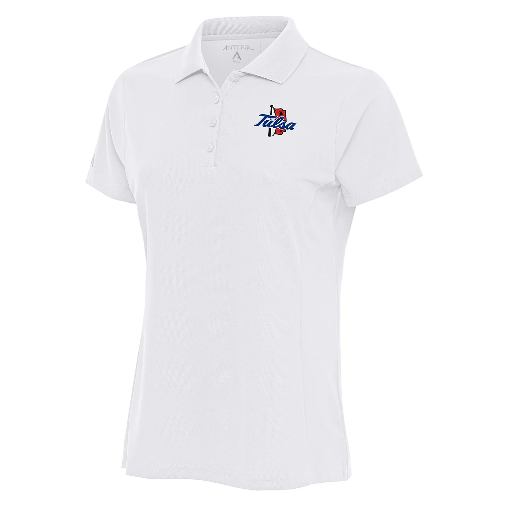 Women's Antigua White Tulsa Golden Hurricane Legacy Pique Polo