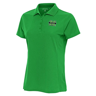 Women's Antigua Kelly Green Marshall Thundering Herd Legacy Pique Polo