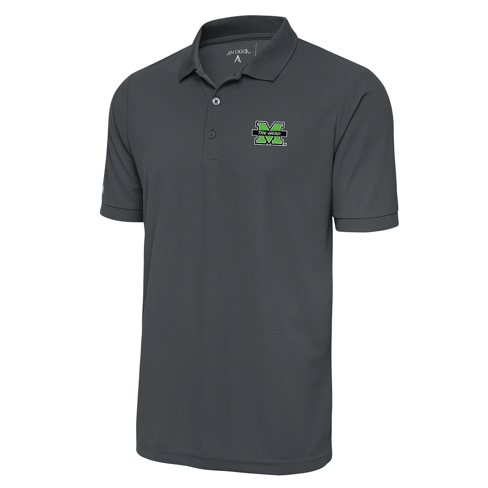 Men's Antigua Pewter Marshall Thundering Herd Big & Tall Legacy Pique Polo