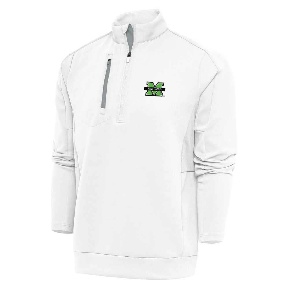 Men's Antigua White Marshall Thundering Herd Generation Quarter-Zip Top