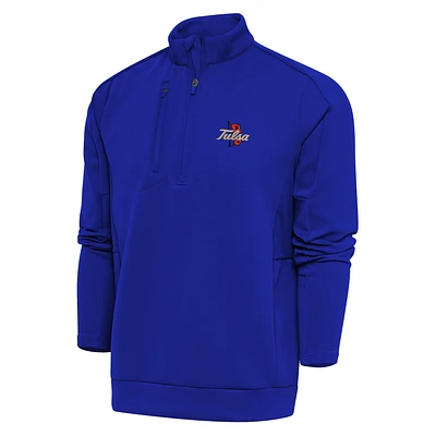 Men's Antigua Royal Tulsa Golden Hurricane Generation Quarter-Zip Top