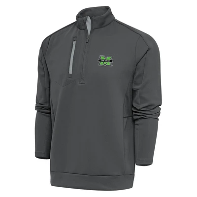 Men's Antigua Pewter Marshall Thundering Herd Generation Quarter-Zip Top