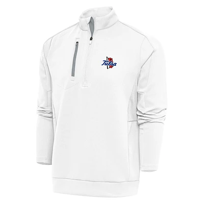 Men's Antigua White Tulsa Golden Hurricane Generation Quarter-Zip Top