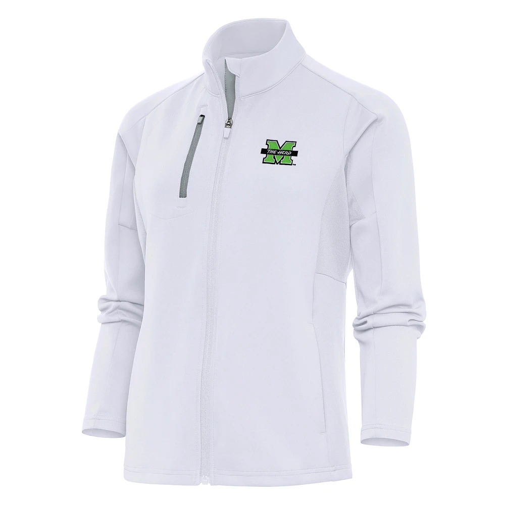 Women's Antigua White Marshall Thundering Herd Generation Full-Zip Jacket
