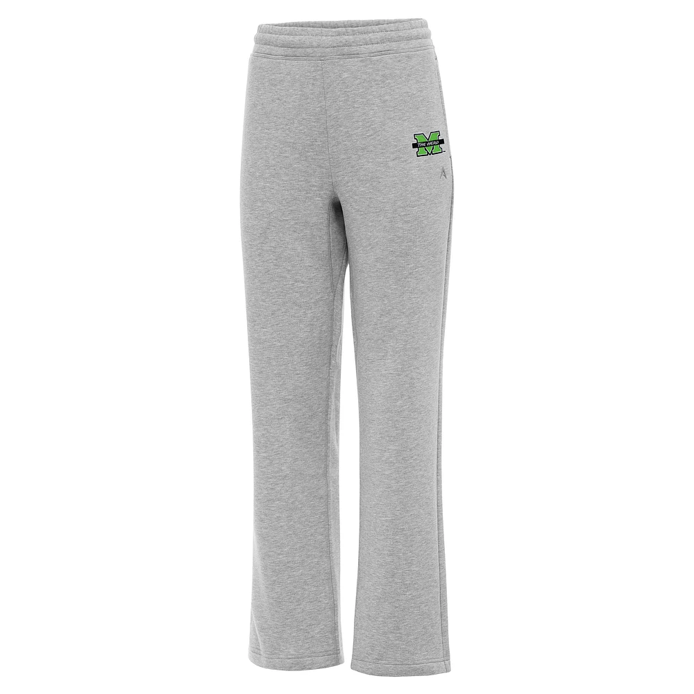 Women's Antigua Heather Gray Marshall Thundering Herd Victory Sweatpants
