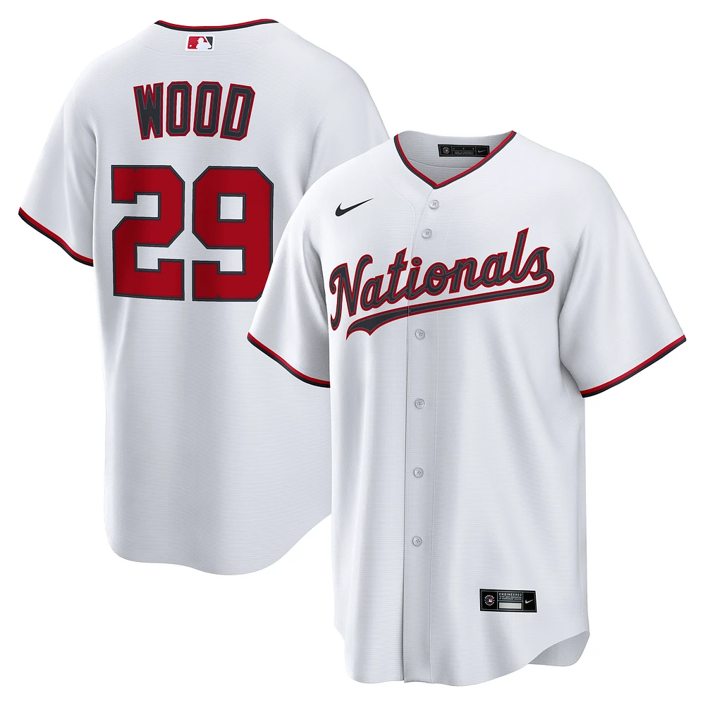 Men's Nike James Wood White Washington Nationals Home Replica Jersey