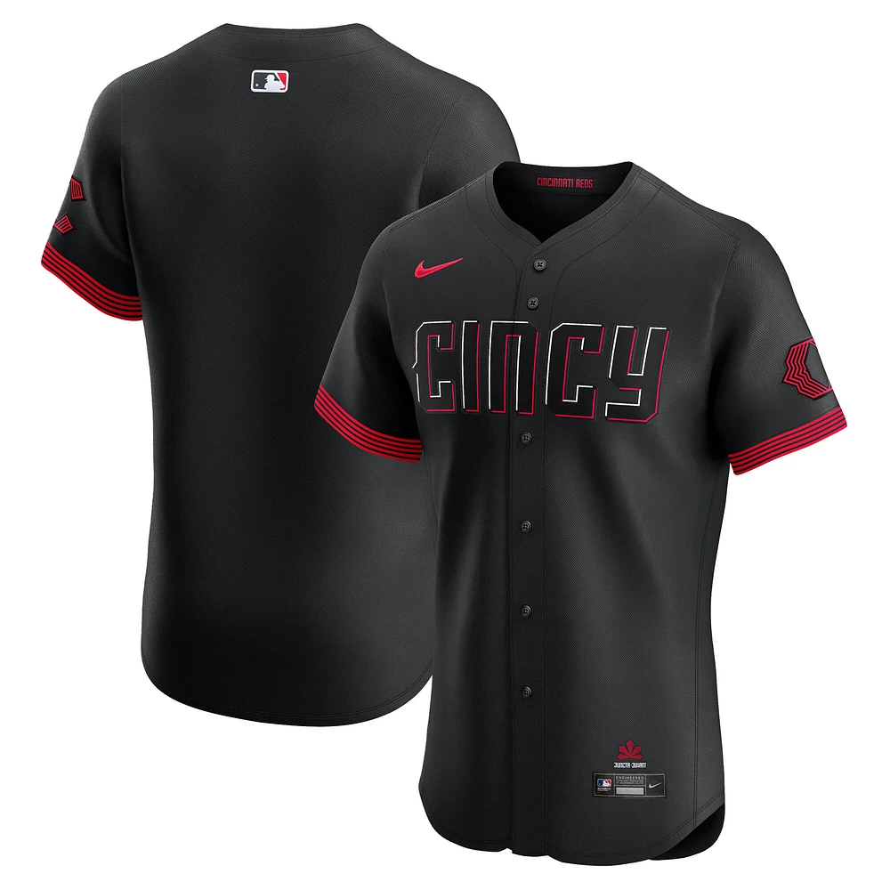 Men's Nike Black Cincinnati Reds City Connect Elite Jersey
