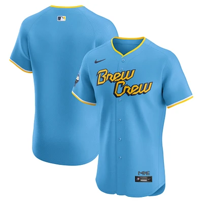 Men's Nike Powder Blue Milwaukee Brewers City Connect Elite Jersey