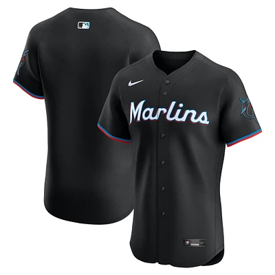 Men's Nike Black Miami Marlins Alternate Elite Jersey