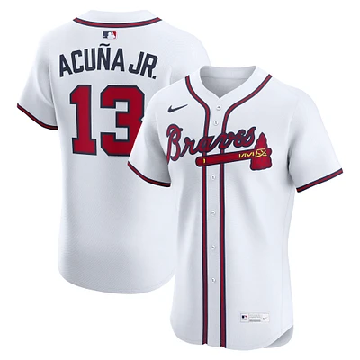Men's Nike Ronald Acuña Jr. White Atlanta Braves Home Elite Player Jersey