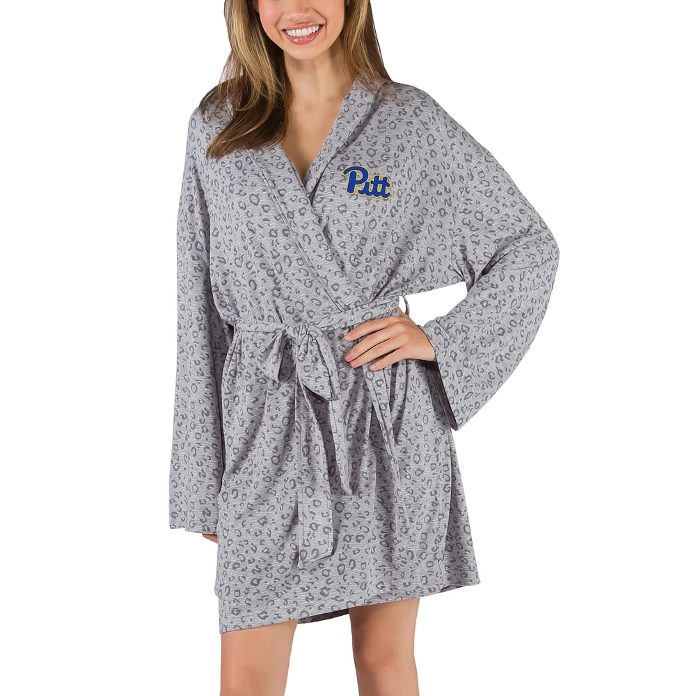 Women's Concepts Sport Gray Pitt Panthers Frill Hacci Knit Robe