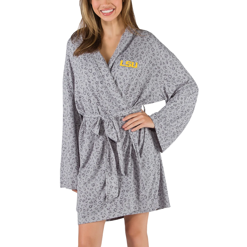 Women's Concepts Sport Gray LSU Tigers Frill Hacci Knit Robe
