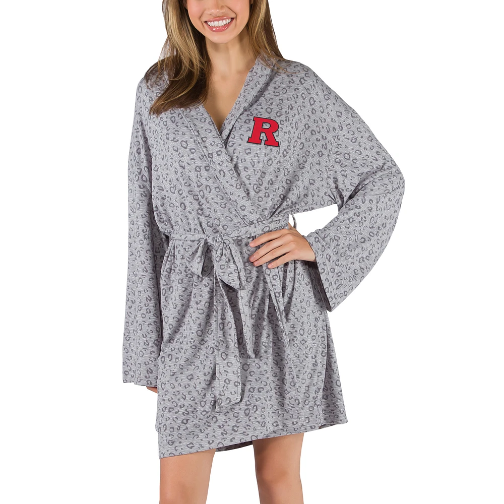 Women's Concepts Sport Gray Rutgers Scarlet Knights Frill Hacci Knit Robe