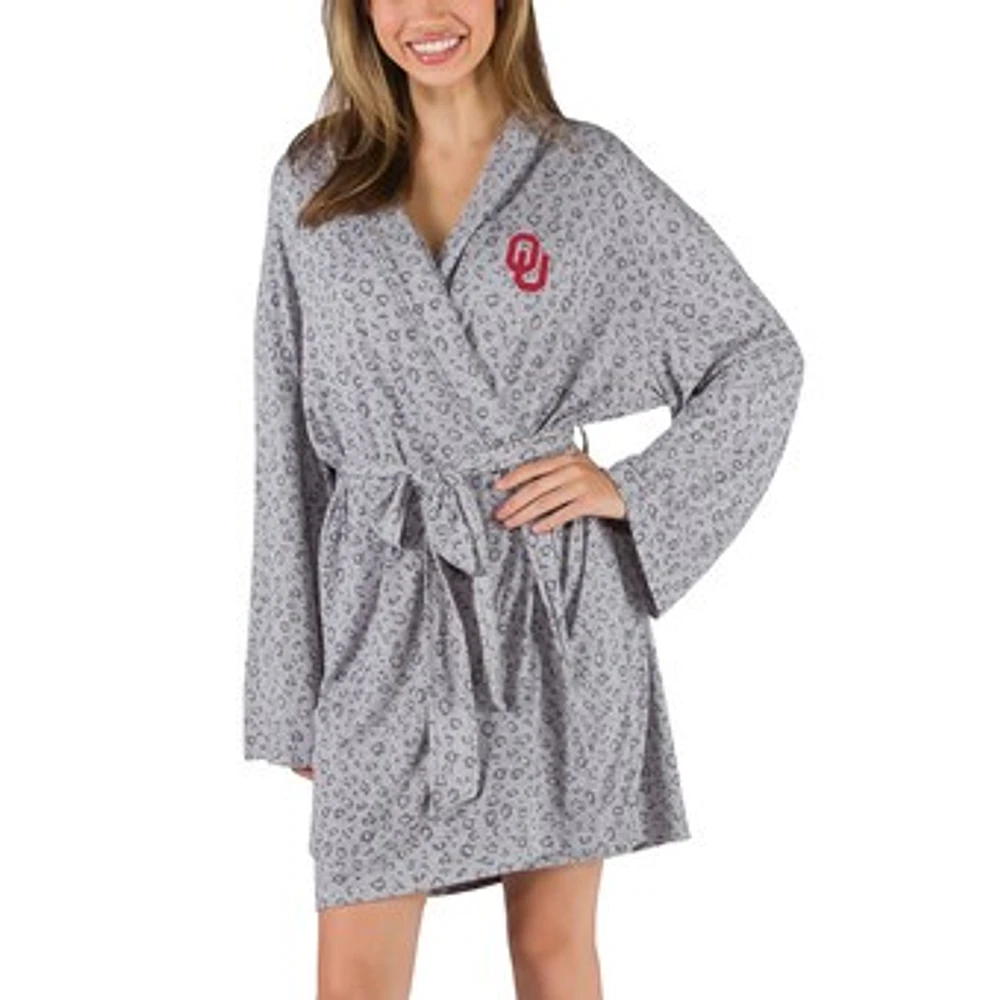 Women's Concepts Sport Gray Oklahoma Sooners Frill Hacci Knit Robe