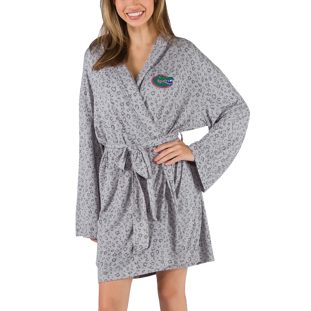 Women's Concepts Sport Gray Florida Gators Frill Hacci Knit Robe