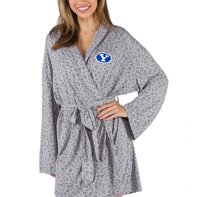 Women's Concepts Sport Gray BYU Cougars Frill Hacci Knit Robe