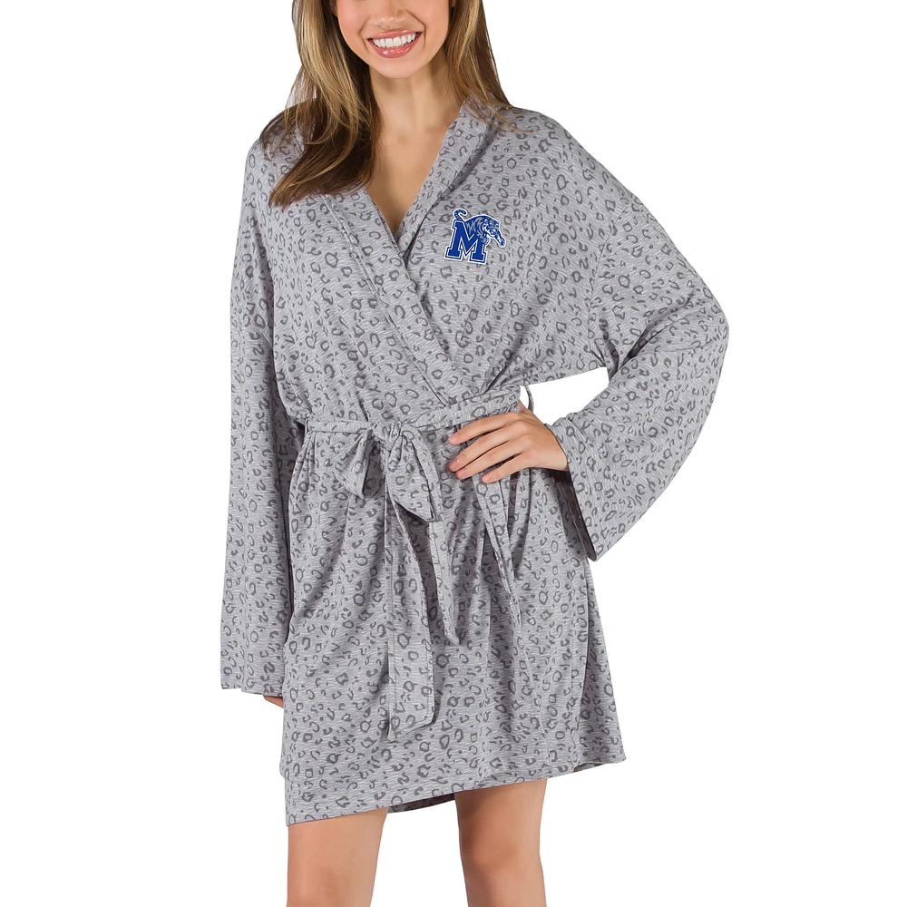 Women's Concepts Sport Gray Memphis Tigers Frill Hacci Knit Robe