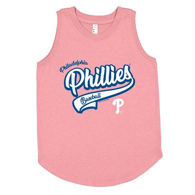 Girls Youth Soft as a Grape Pink Philadelphia Phillies Tank Top