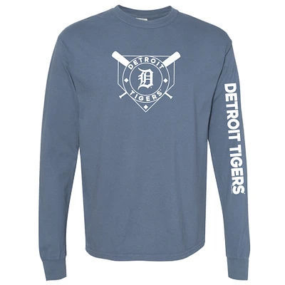 Women's Soft as a Grape Navy Detroit Tigers Pigment Dye Long Sleeve T-Shirt